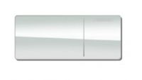 Смывная клавиша двойного смыва, тип 70,пневмо-смыв для скрытых бачком Omega, для встраивания в мебель,белое стекло 115.084.SI.1