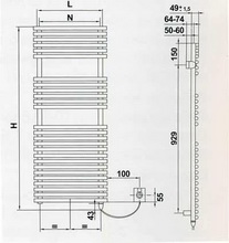 Arbonia  Полотенцесушитель электрический Bagnotherm WATT BTW115
