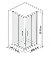 Душевой уголок с раздвижными дверьми WasserKRAFT Amper 29S02 800х800х1850 квадрат