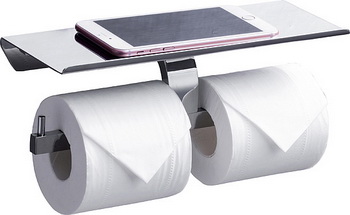 Держатель туалетной бумаги с полкой RUSH Edge (ED77142B) ― магазин ИнтернетСантехника