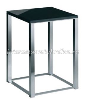 Табурет квадратный хром+стекло (черн.цвет) Windisch 40220CR ― магазин ИнтернетСантехника