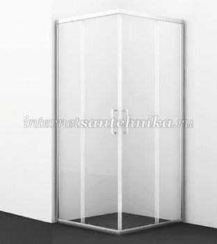 Main 41S03 Matt glass Душевой уголок, квадрат, с раздвижными дверьми, матовое стекло 900х900х2000 мм ― магазин ИнтернетСантехника