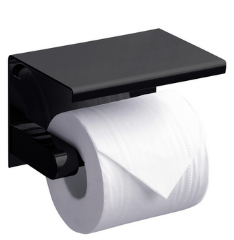 Держатель туалетной бумаги с полкой RUSH Edge (ED77141 Black) ― магазин ИнтернетСантехника