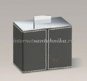Баночка Kenia box хром+натур. кожа (коричн.цвет) Windisch 88418R ― магазин ИнтернетСантехника