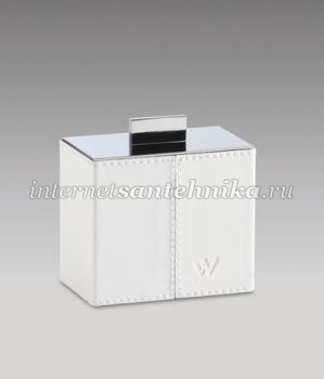 Баночка Kenia box хром+натур. кожа (бел.цвет) Windisch 88418B ― магазин ИнтернетСантехника