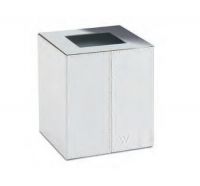 Корзина для мусора бкрышки Kenia box хром+натур.кожа (бел.цвет) Windisch 89138B