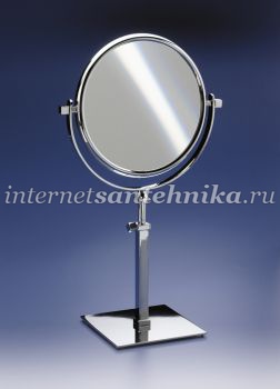 Косметическое зеркало настольное круглое на квадратной ножке d.165-350/430 Windisch 99133 ― магазин ИнтернетСантехника
