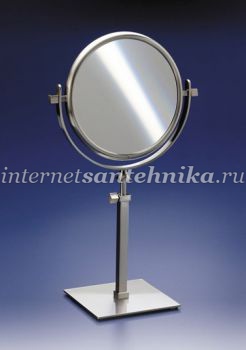 Зеркало настольное круглое на квадратной ножке хром Windisch 99135CR 2X ― магазин ИнтернетСантехника