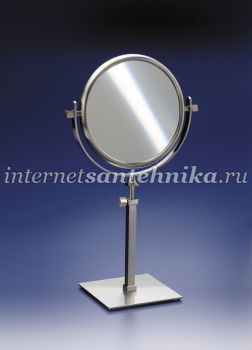 Косметическое зеркало настольное круглое на квадратной ножке d. 185-380/460 Windisch 99135 ― магазин ИнтернетСантехника