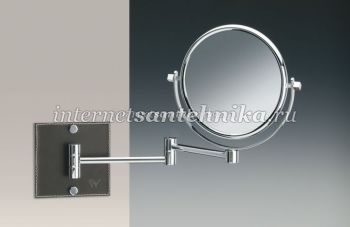 Зеркало настенное круглое 2-й поворот d.185 Kenia box (бел.кожа) хром Windisch 99337B 5XOP ― магазин ИнтернетСантехника
