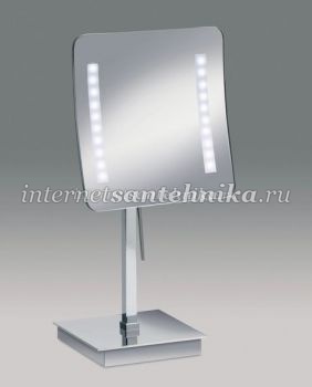 Зеркало настольное квадратное с диодной подсветкой (LED) хром Windisch 99627CR 5X ― магазин ИнтернетСантехника