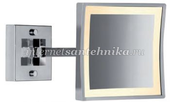 Зеркало настенное квадратное с диодной подсветкой (LED ) сенсорное хром Windisch 99867/2CR 3XD ― магазин ИнтернетСантехника