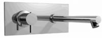 Diametrotrentacinque E0BA0441DX Двухсекционный встраиваемый в стену смеситель для раковины с декоративной панелью - излив 200 мм справа (диаметр ручки 35 мм)