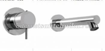 Diametrotrentacinque E0BA0440SPDX Двухсекционный встраиваемый в стену смеситель для раковины - излив 140 мм справа (диаметр ручки 35 мм) ― магазин ИнтернетСантехника