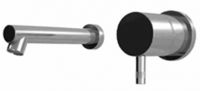 Diametrotrentacinque E0BA0113SPSX Двухсекционный встраиваемый в стену смеситель для раковины - излив 140 мм слева (диаметр ручки 45 мм)