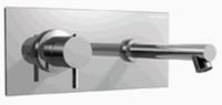 Diametrotrentacinque E0BA0440DX Двухсекционный встраиваемый в стену смеситель для раковины с декоративной панелью - излив 140 мм справа (диаметр ручки 35 мм)