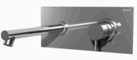 Diametrotrentacinque E0BA0441SX Двухсекционный встраиваемый в стену смеситель для раковины с декоративной панелью - излив 200 мм слева (диаметр ручки 35 мм)