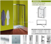 Душевая дверь GRANADA PD Olive`S, 135-140x190 см, стекло - матовое, профиль - Silver глянцевый, GRANPD-140-02C