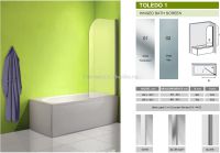 Шторка на ванну TOLEDO 1 Olive`S, 88-90x150 см, стекло - матовое, профиль-Silver глянцевый, правая, TOL1R-900-02C