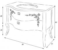 Мебель для ванной Комплект Shiro Velici 91-2 молочная Ретро