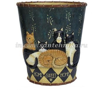 Корзина для мусора Blonderhome Country Cats by Linda Spivey XCATS015R ― магазин ИнтернетСантехника