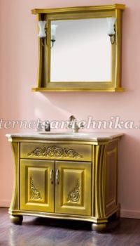 Мебель для ванной комнаты Аллигатор мебель коллекция Classic ALC 90Е (цвет золото) зеркало в раме ― магазин ИнтернетСантехника