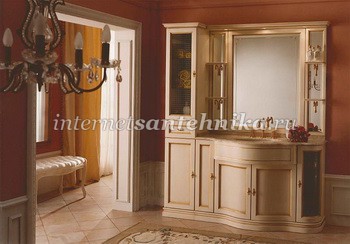 Eurodesign Il borgo Классическая ванная мебель из дерева цвета слоновой кости, композиция 11 ― магазин ИнтернетСантехника