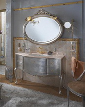 Lineatre Savoy Мебель для ванной комнаты в серебре, композиция 3