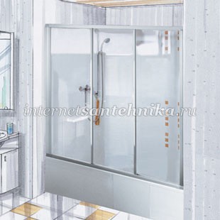 Duscholux Optima Plus Раздвижная трехсворчатая шторка на ванну ― магазин ИнтернетСантехника