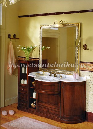 Lineatre Tudor Классическая мебель для ванной комнаты из дерева, композиция 1 ― магазин ИнтернетСантехника