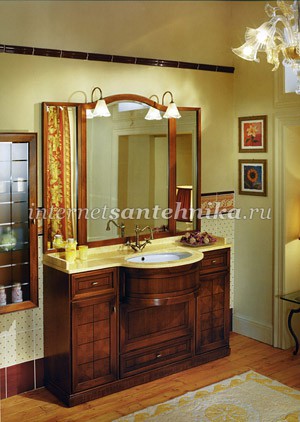Lineatre Tudor Мебель для ванной комнаты из массива дерева, композиция 2 ― магазин ИнтернетСантехника