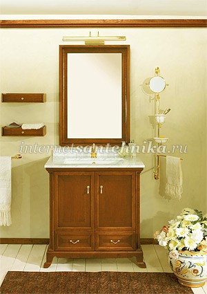 Lineatre Retro Моноблочная мебель для ванной комнаты, композиция 1 ― магазин ИнтернетСантехника