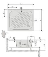 Акриловый душевой поддон глубокий Sanplast Bzs/CL  (квадратный, прямоугольный с сиденьем)