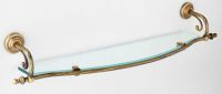 Полка 60см. стеклянная для аксессуаров в ванную комнату цвет бронза WellWood Derby AC-0413B0209