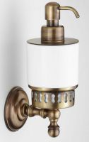 Дозатор для жидкого мыла подвесной цвет бронза\керамика WellWood Edinburg AC-0318C0205