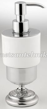 Дозатор для жидкого мыла настольный цвет хром\керамика WellWood Old British AC-0219C0105 ― магазин ИнтернетСантехника
