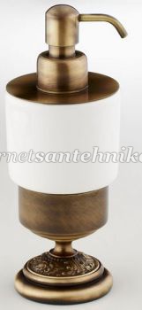 Дозатор для жидкого мыла настольный цвет бронза\керамика WellWood Old British AC-0219C0205 ― магазин ИнтернетСантехника