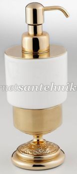Дозатор для жидкого мыла настольный цвет золото\керамика WellWood Old British AC-0219C0305 ― магазин ИнтернетСантехника